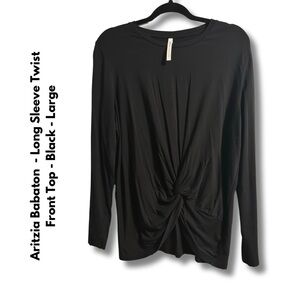 Aritzia Babaton - Long Sleeve Twist Front Top - Black - Large